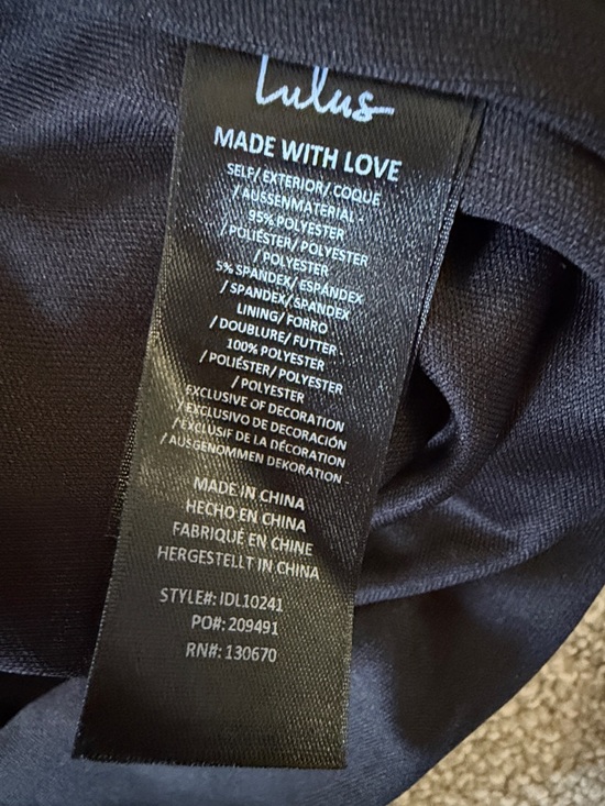 NWT Strapless Black Evening Gown with Lace Trim Neckline and Slit XL - Picture 9 of 9